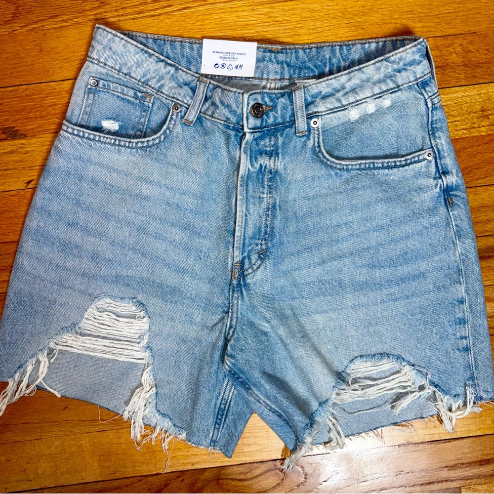 H&M Distressed Jean Shorts
